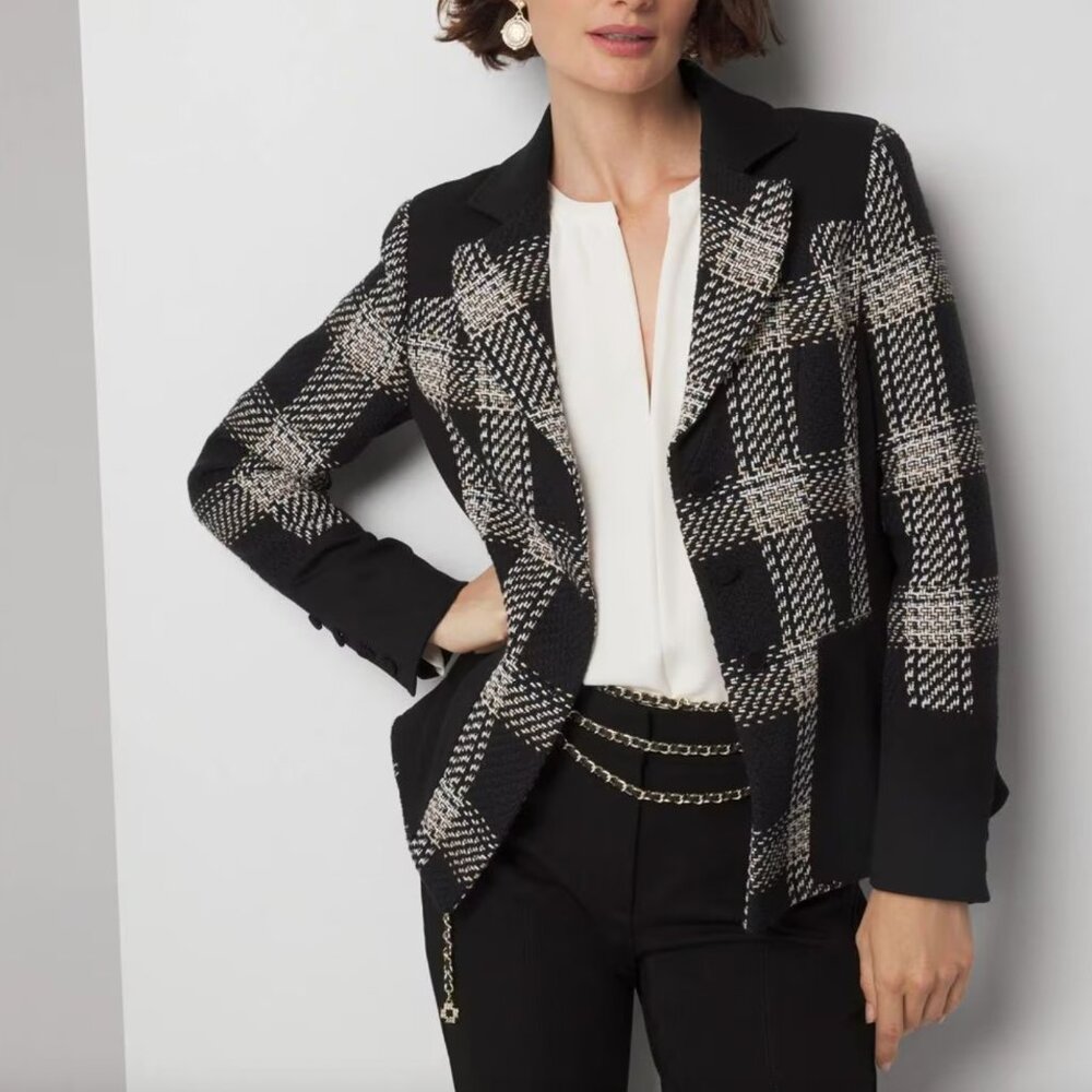 WHBM- 3-Button Signature Tweed Blazer